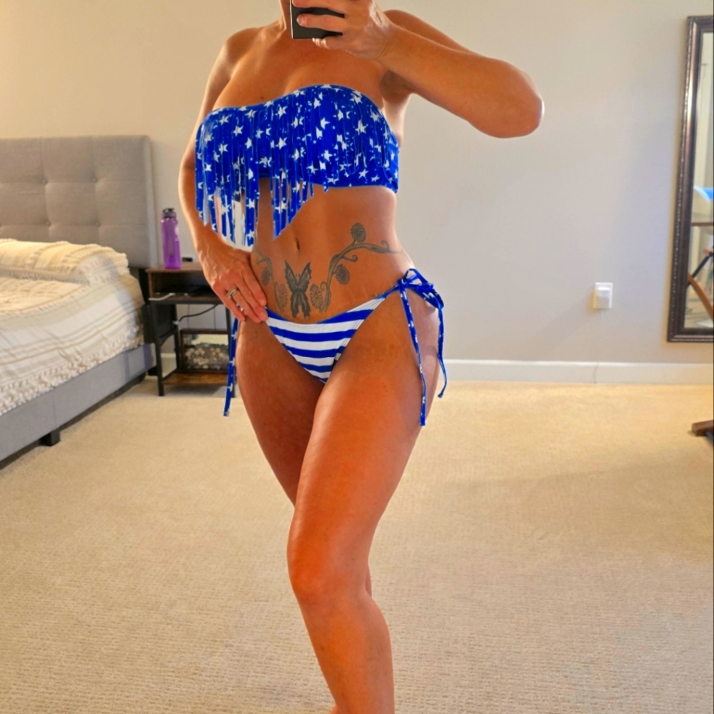 Pg1 #11 Blue Star Fringe Bikini - Picture 3 of 9